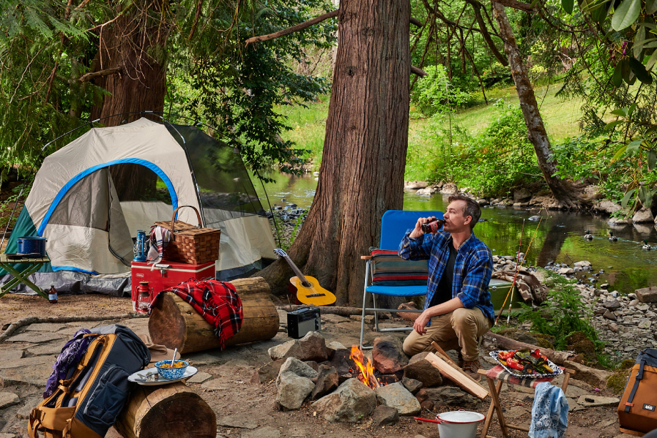 Staged campground shot by Dina Avila for Eater