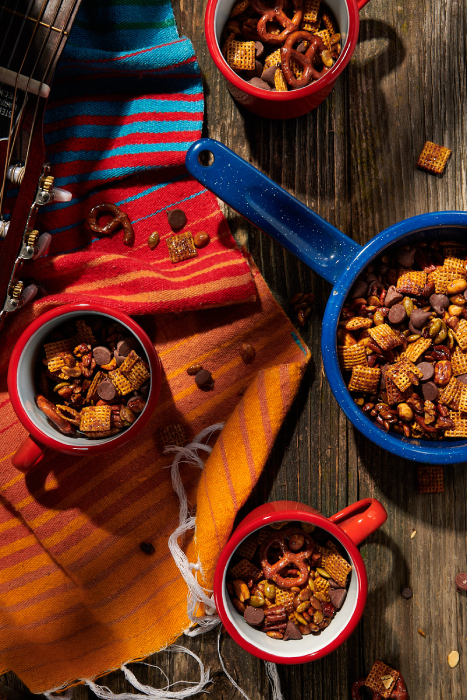 Trail mix in mugs shot by Dina Avila for Eater