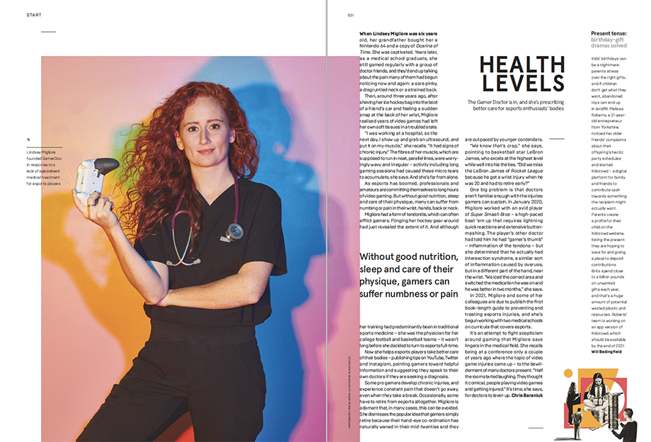 A spread about the Gamer Doc in WIRED Magazine. Photography by Edgar Artiga.