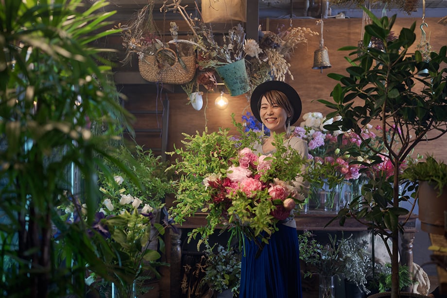 Ai Hashimoto at her shop On Flowers. Photographed by Irwin Wong. 