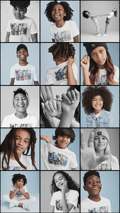 Gif of kids photographed by Janelle Bendycki for Abercrombie Kids. 