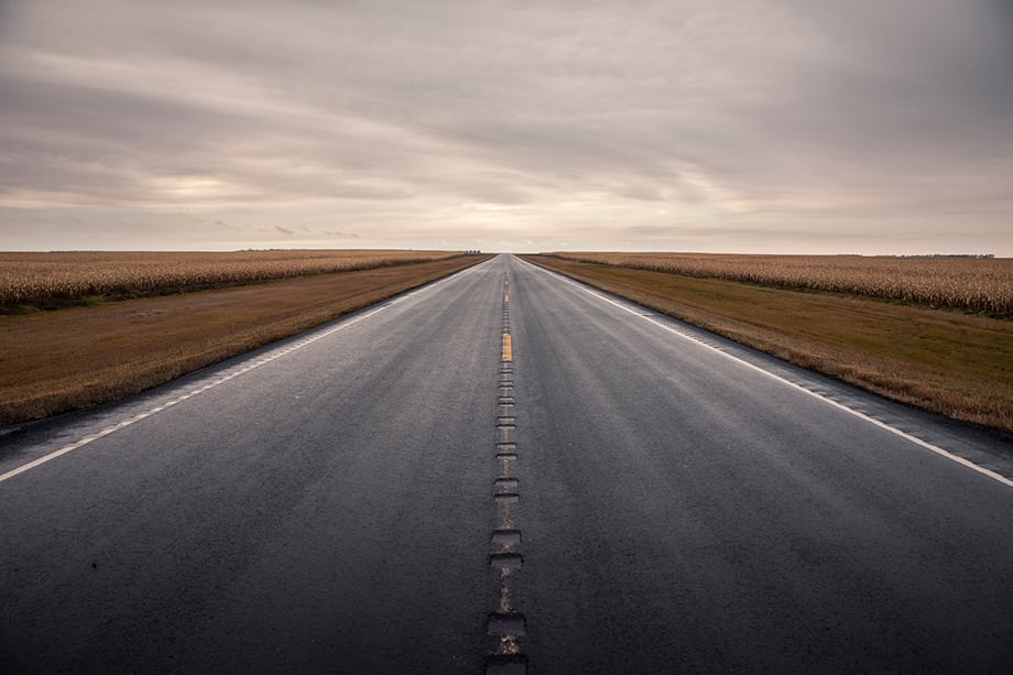 A road in North Dakota. Photography by Jason Elias.