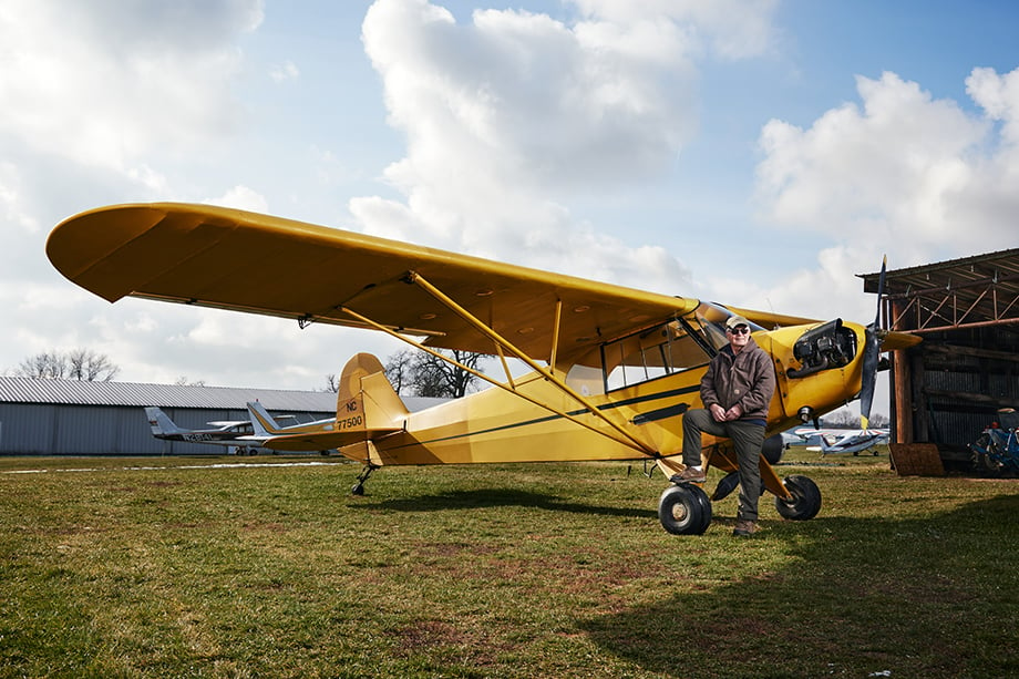 Emerson “Cub” Stewart and his plane. Photography by Jeremy Kramer.