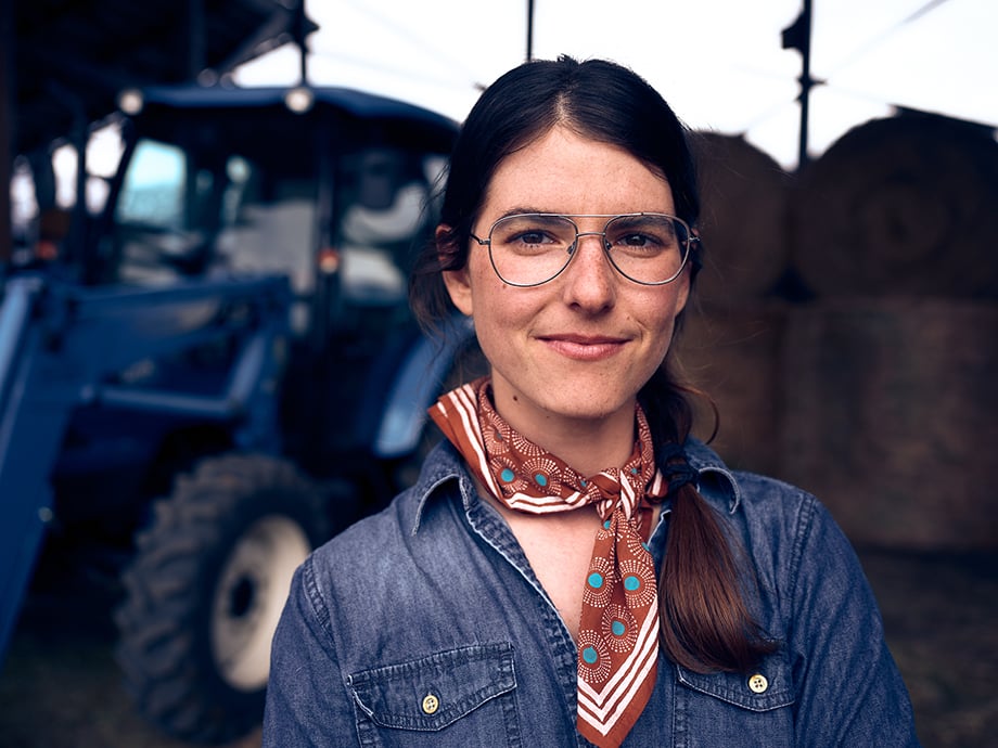 Portrait of first generation rancher Amy O'Hoyt. Photography by Kody Kohlman