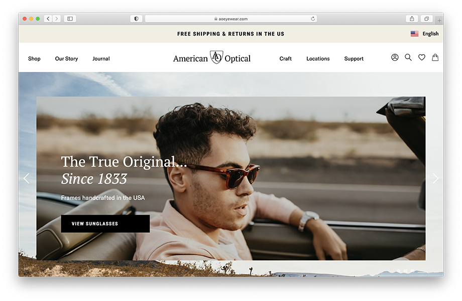 Marissa Roseillier's images for American Optical featured on their website. 