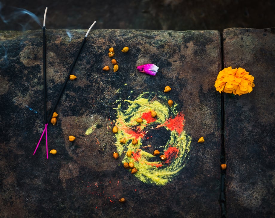 Incense, flowers, and colorful dyes shot by Michael Marquand for Lodestars Anthology