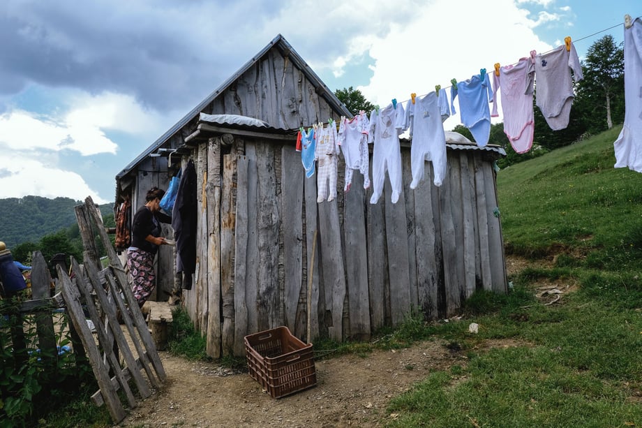 Nick St. Oegger's shot of the hut where a Albanian shepherd lives