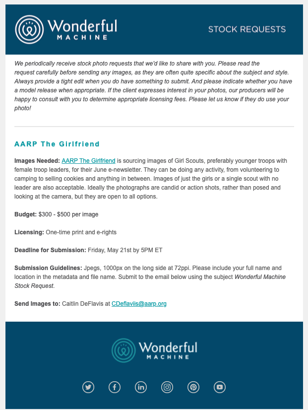 Stock Request for AARP's June e-newsletter of Girl Scouts hard at scouting.