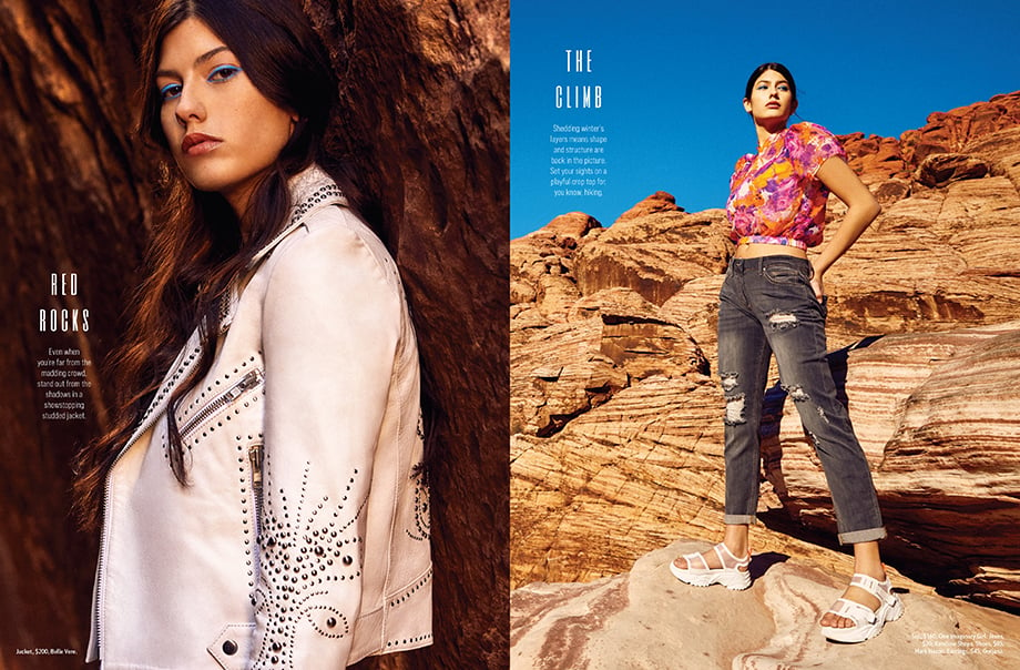 Fashion spread shot in Red Rocks, NV. Photographed by Sean Scheidt for Girls Life Magazine.