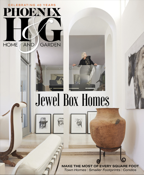 Tear sheet of Phoenix Home and Garden Magazine cover featuring Jo Ann Tull shot by Steve Craft