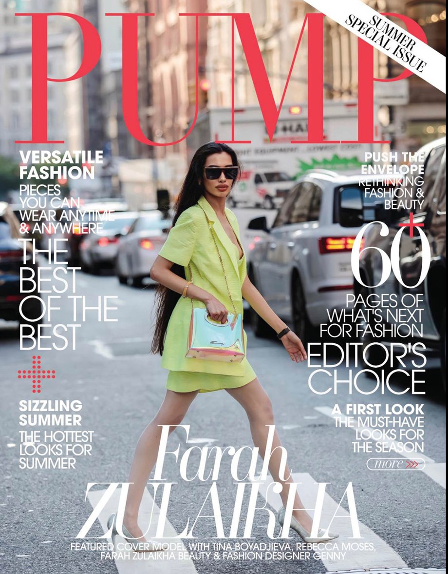 Cover of Pump magazine featuring Farah Zulaikha shot by Tina Boyadjieva