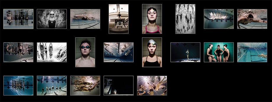 Preliminary web edit of swim stories for Heather Perry by Honore Brown 
