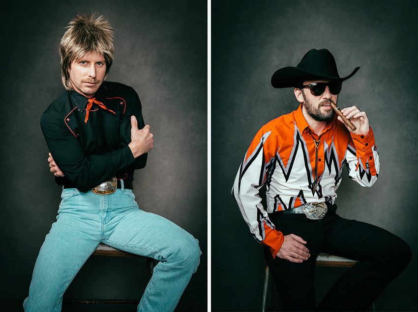 Nashville-based photographer Jason Myers portraits of singer-songwriter Dierks Bentley's alter-ego, Douglas, and his "band," the Hot Country Knights.