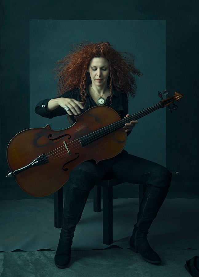 A portrait of a woman posing with her cello. Creative in Place Carry a Tune photographer Greg Miles, new Orleans, Louisiana 