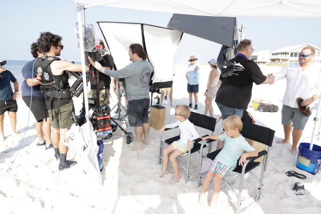 BTS keeping cool on the beach