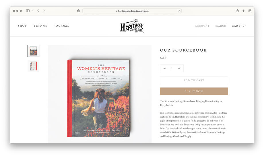 Tearsheet of Women's Heritage website featuring the Women's Heritage Sourcebook shot by Mikaela Hamilton