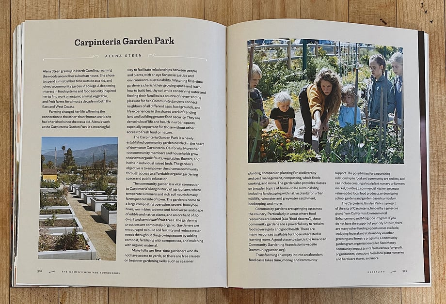 Page spread of the Women's Heritage Sourcebook shot by Mikaela Hamilton