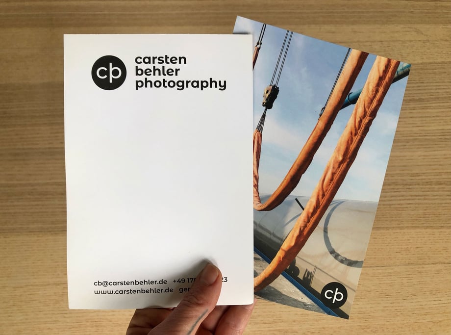 Carsten Behler Photography's Print Promo materials reflect his visual identity.