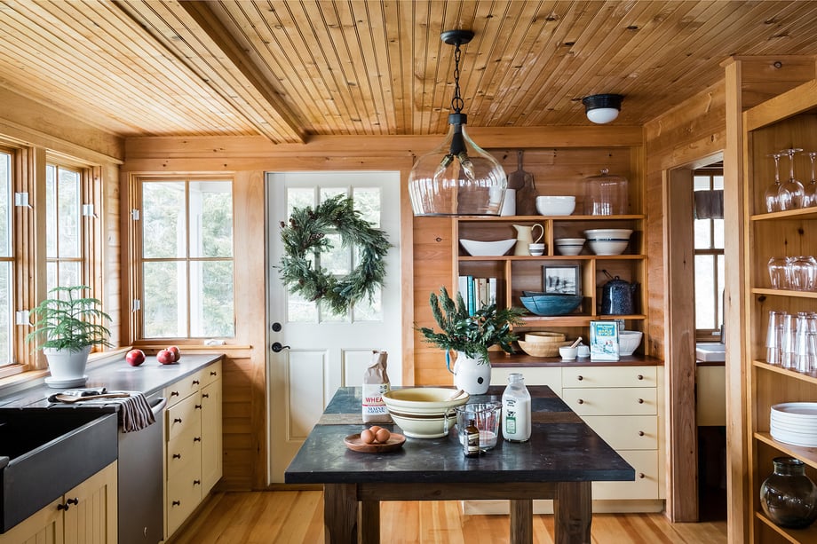 kitchen of Tanya Lacourse's coastal home in Maine  shot by Joyelle West for Country Home Magazine