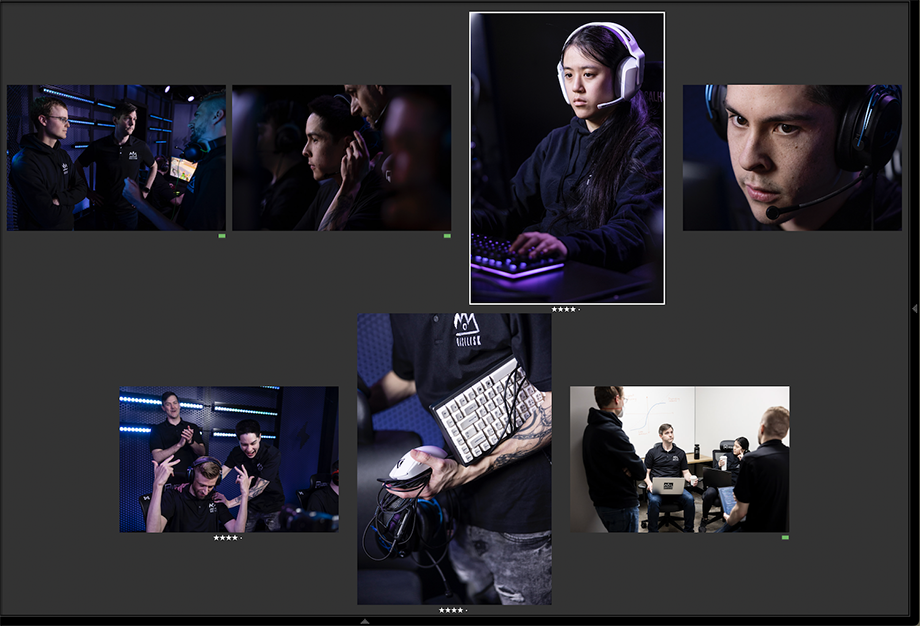 Lightroom screenshot of Esports gallery shot by photographer Steve Boyle curated by photo editor Andrew Souders.
