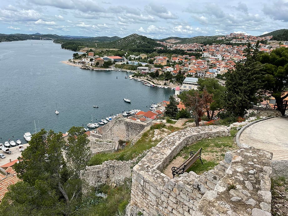 The view of Šibenik from St. John's Fort.