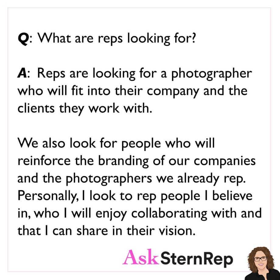 Ask SternRep 'what are reps looking for"