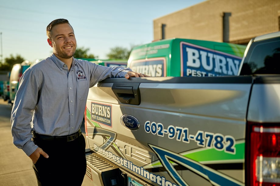 Adrian Baird Bayer Burns Pest Control Truck