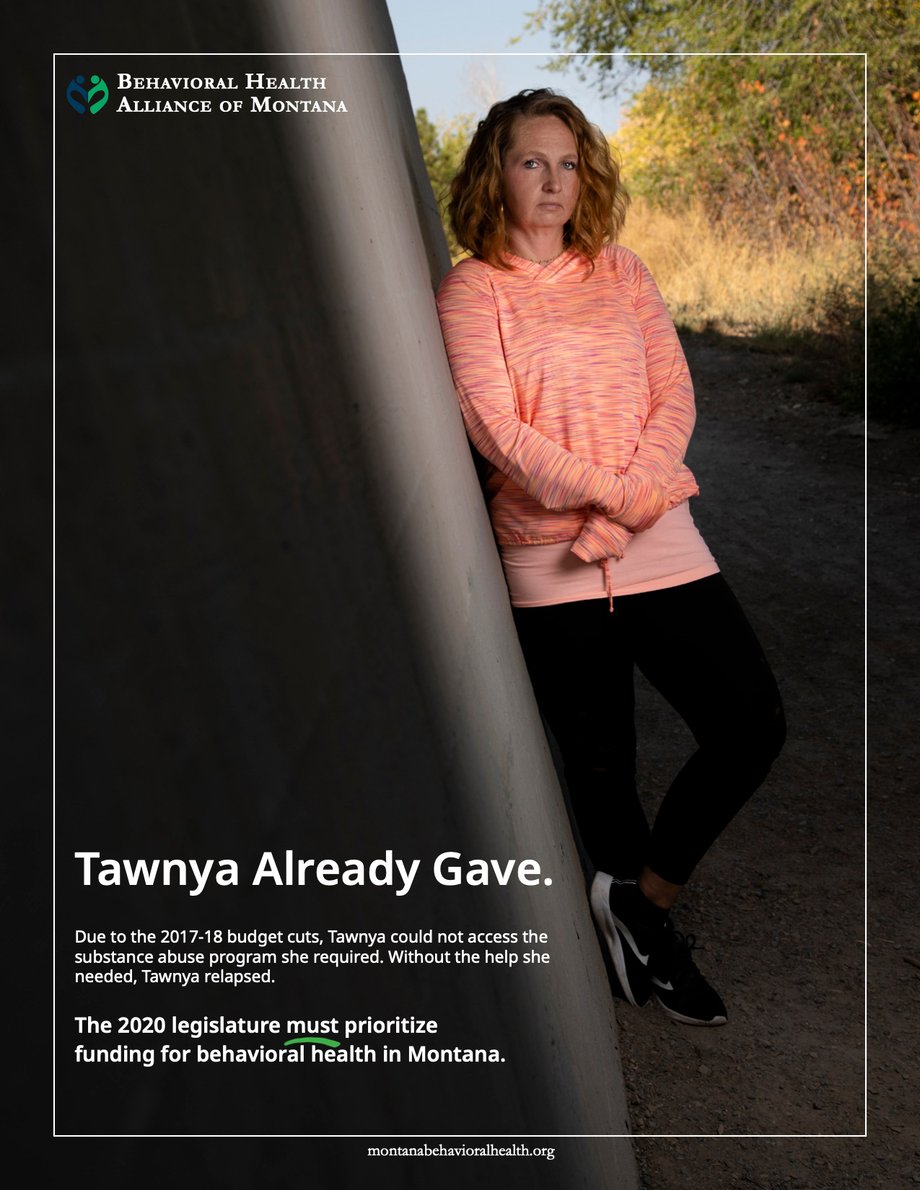 Andy Kemmis shot of Tawnya for Behavorial Health Alliance of Montana