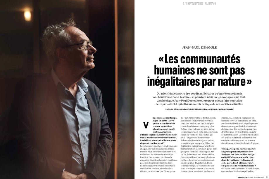 Antoine Doyen's photographs of Jean Paul Demoule for Socialter magazine