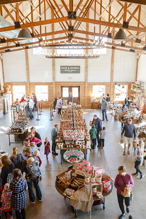 Peck & Bushel's indoor market is brightly lit, open and airy in this photo  by Sara Stathas