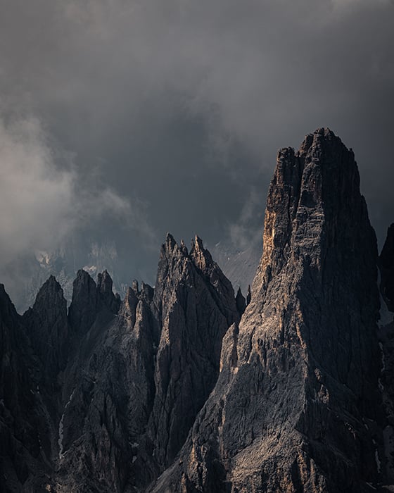 The Dolomites mountain range shot by Chandler Borries