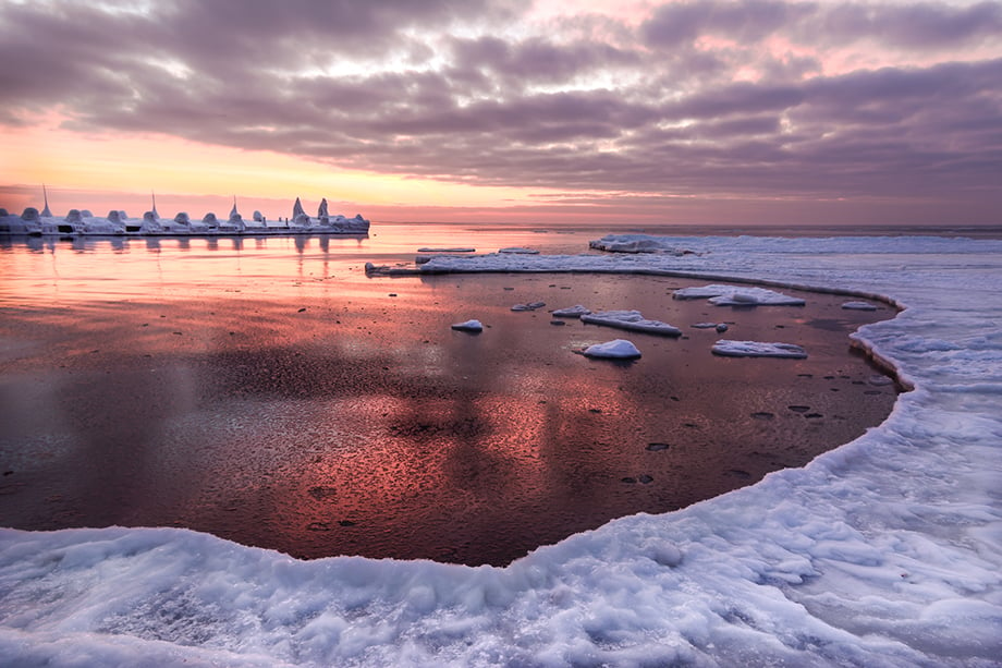 Frozen black sea shot by Yevhen Samuchenko