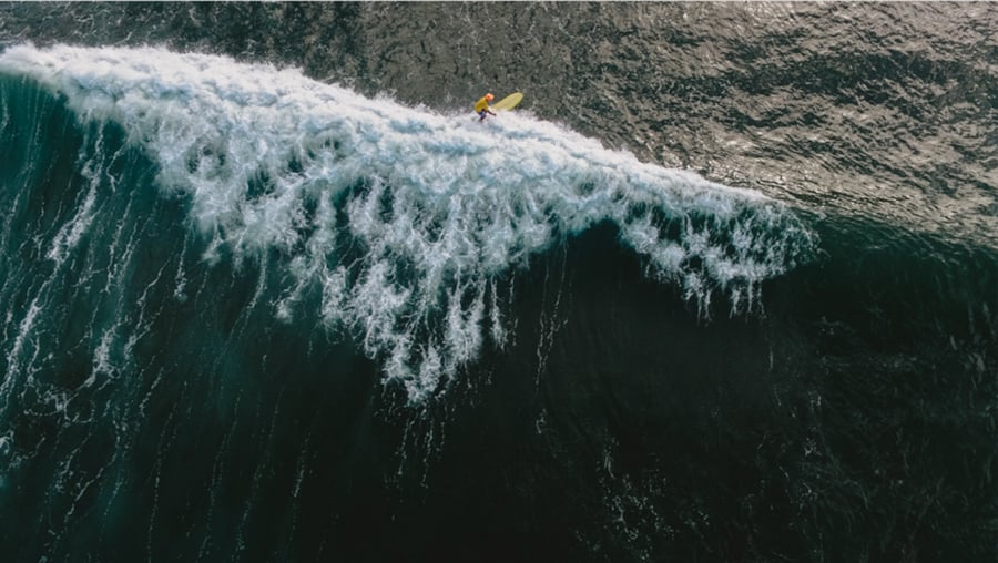An aerial shot of a surfer by photographer David W. Johnson of Chicago, Illinois 