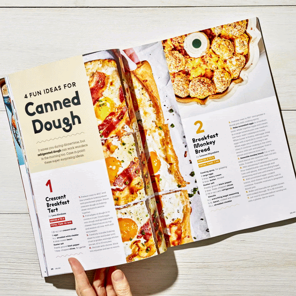 A gif showing pages of Delish/Hearst featuring food photography by Suzanne Clements