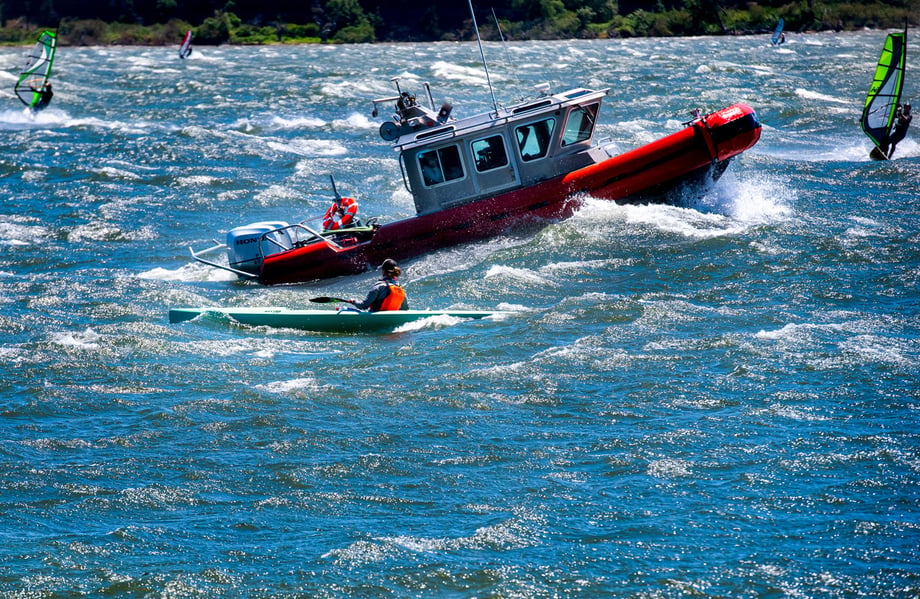Dougal Brownlie Paddle California Surfskiier Coast Guard Boat