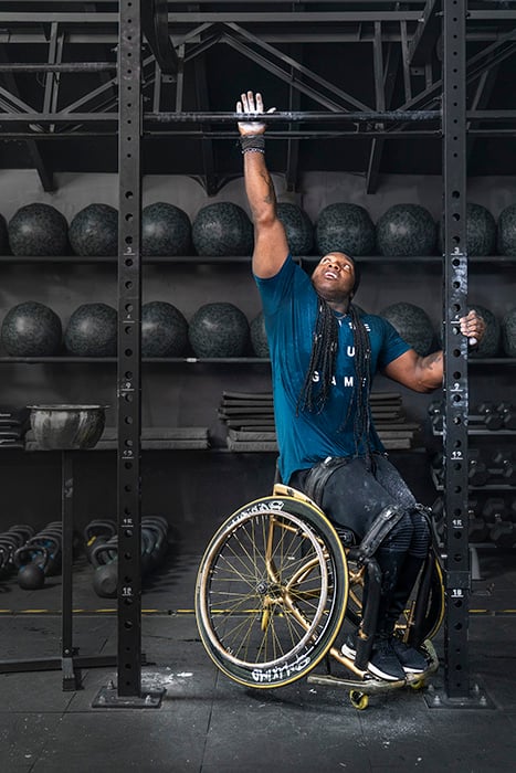 Man in wheelchair training by Atlanta fitness/sports photographer Fernando Decillis 