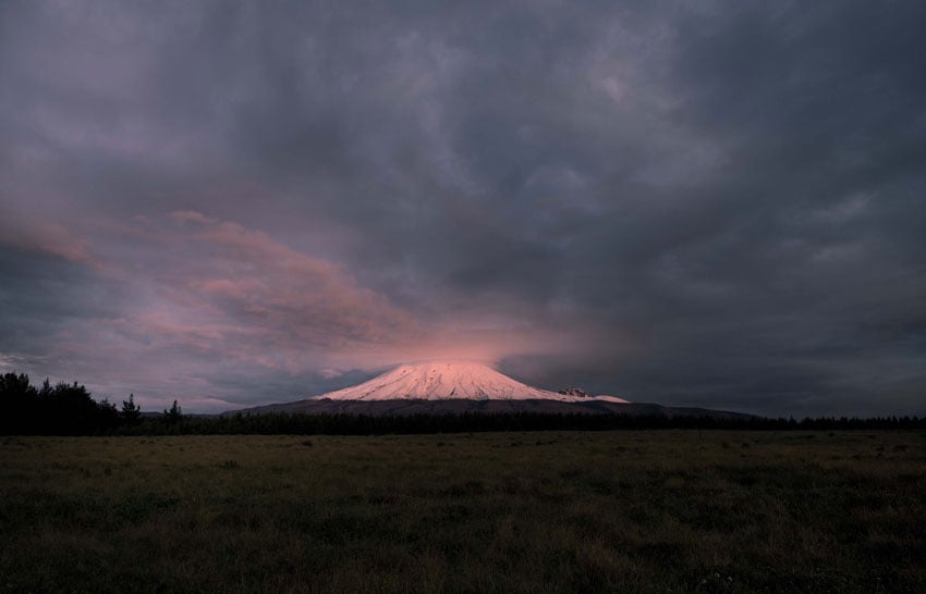 Photo of Cotopaxi, an active stratovolcano near Quito, Ecuador 