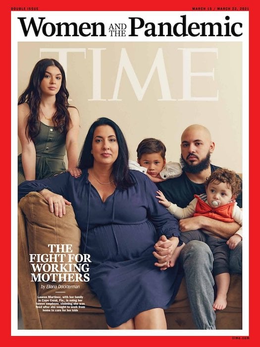 Cover of Time Magazine showing an image of a family taken by social documentary photographer Mary Beth Koeth.