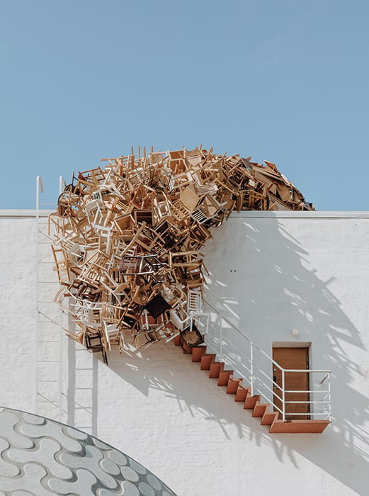Art installation at contemporary art space Amos Rex photo by Toby Mitchell