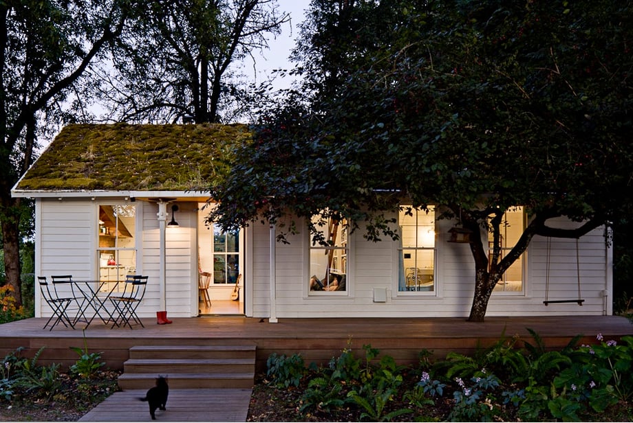 Exterior of a tiny house shot by Portland, Ore-based lifestyle photographer Lincoln Barbour