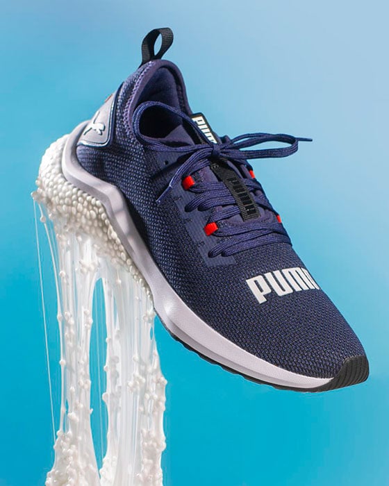 Conceptual photo of a PUMA sneaker taken by Chicago-based product photographer Alex Wallbaum.