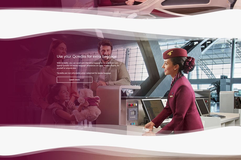 Screenshot from Qatar Airways website. 