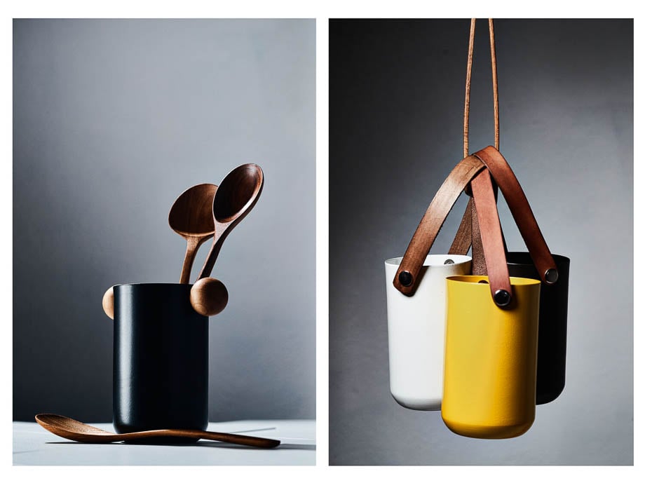 Photos of wooden spoons and item holders by Atlanta-based product photographer duo Bagwell + Protasio.