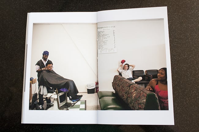 Photo of a spread from inside the booklet, captured by Jared Soares.