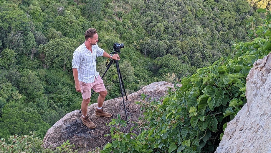 BTS of Ben Pipe on set for national geographic traveller magazine 