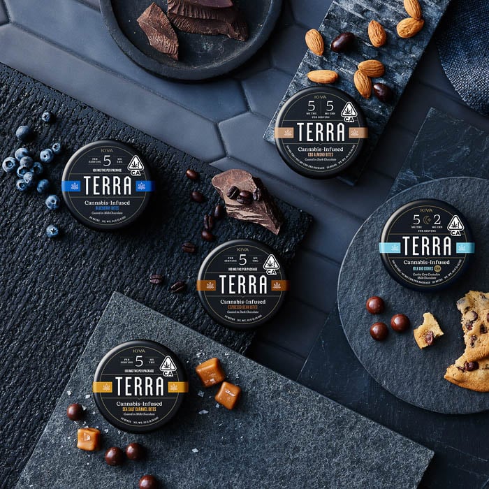 Photo of various Terra Cannabis-infused bites taken by San Francisco-based product photographer Colin Price. 