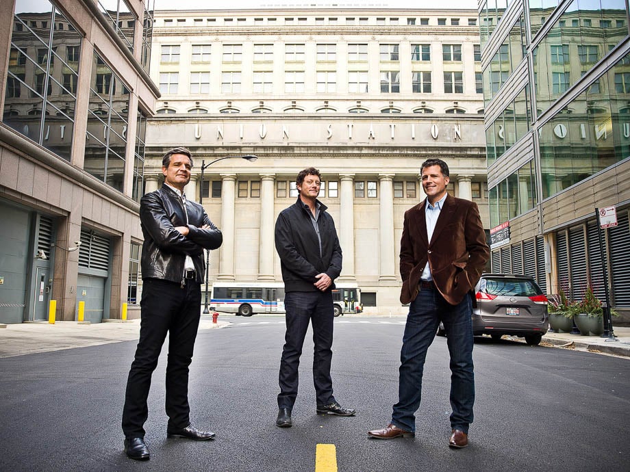 Photo of three business people outside Union Station Chicago taken by Chicago-based corporate photographer Cynthia Lynn. 
