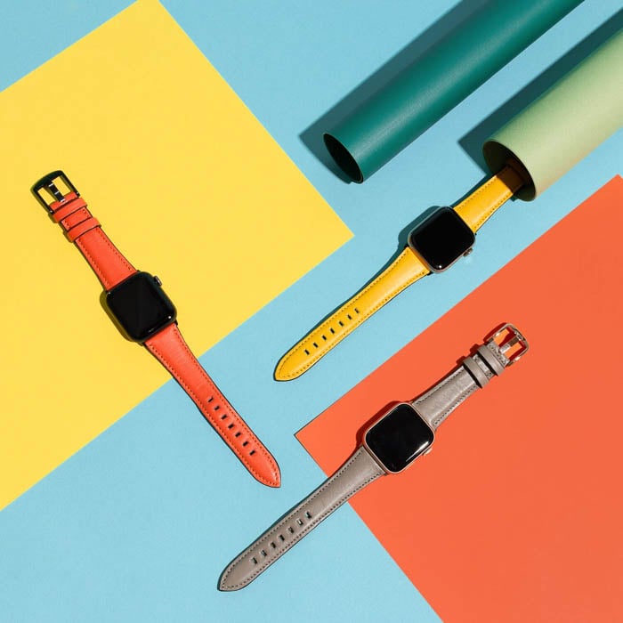 Photo of various watch wrist straps taken by San Francisco-based product photographer Diane Villadsen. 