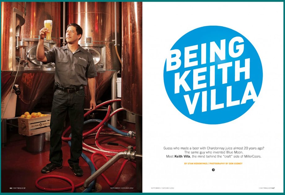 Photo of Keith Villa in Draft Magazine by Denver-based portraiture photographer Don Cudney.