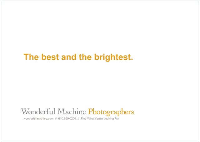 Wonderful Machine promo with tagline 'the best and the brightest'
